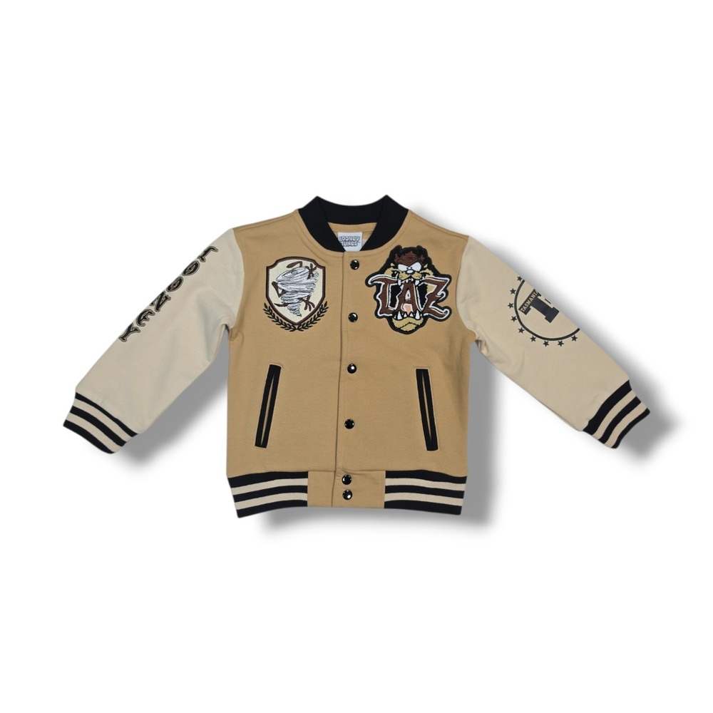 Looney Tunes Tasmanian Devil Varsity Button Up Jacket Toddler‎ Size 3T